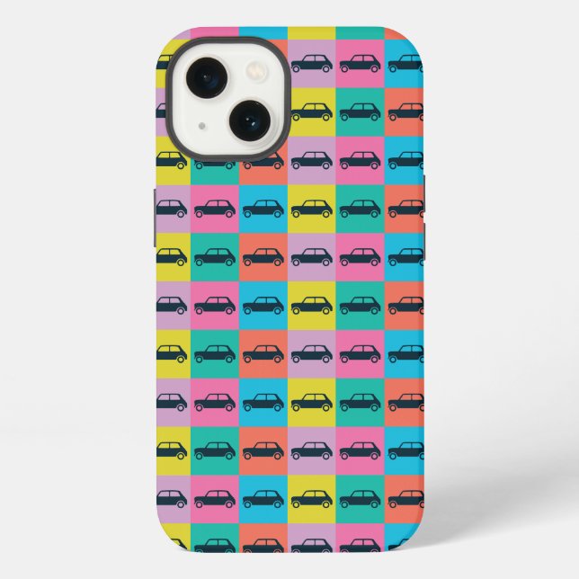 Funky Fun Checkerboard Mini Cooper Iphone Case (Back)