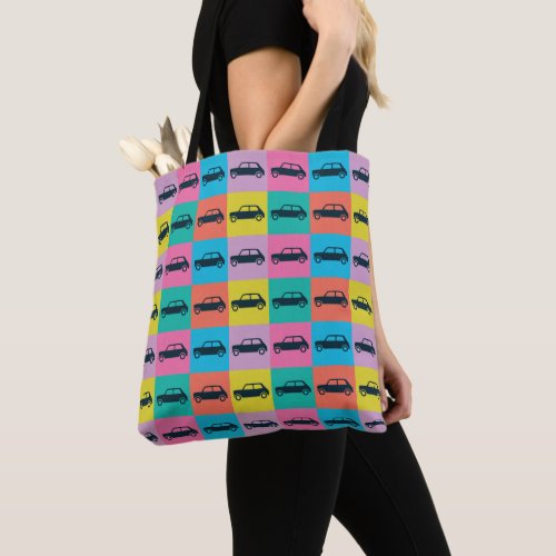 Funky Fun Checkerboard Mini Cooper Tote Bag