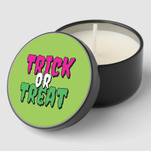 Funky Fun Creepy Font Halloween ‘Trick or Treat’ Mini Candle Favors
