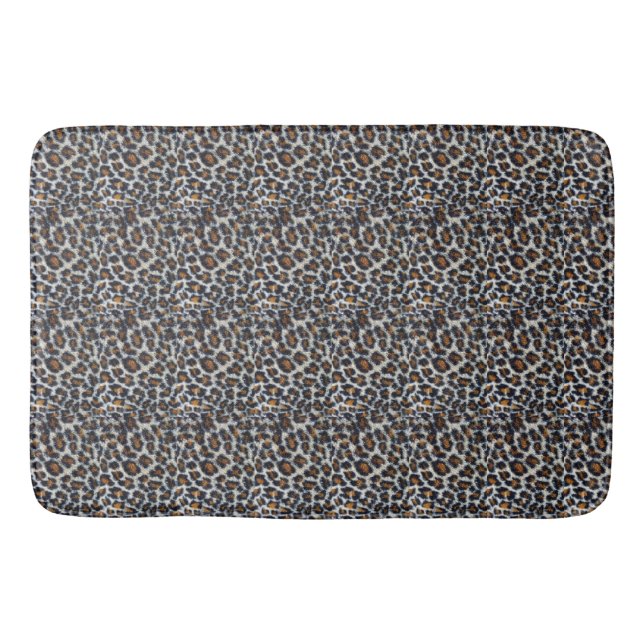 funky fun fluffy leopard print pattern original bath mat (Front)