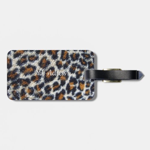 funky fun fluffy leopard print pattern original luggage tag