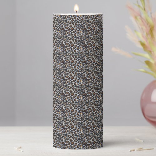 funky fun fluffy leopard print pattern original pillar candle