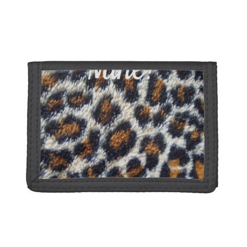 funky fun fluffy leopard print pattern original trifold wallet