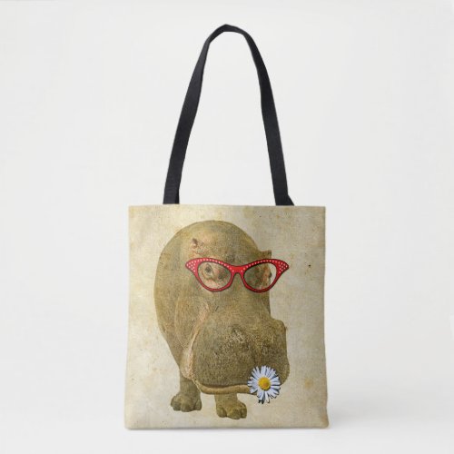 Funky Fun Hippo Tote Bag