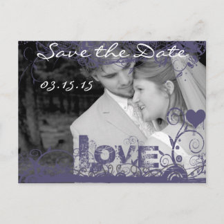Funky Fun Save The Date with Your Photos Announcement Postcard