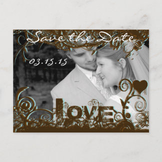 Funky Fun Save The Date with Your Photos Announcement Postcard