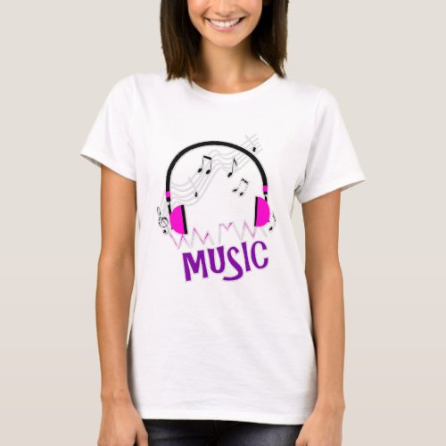 Funky Fun Text And Graphic Music Themed T_Shirt