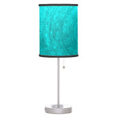 Funky Fun Wave Pattern - Vibrant Aqua Custom Table Lamp (Left)