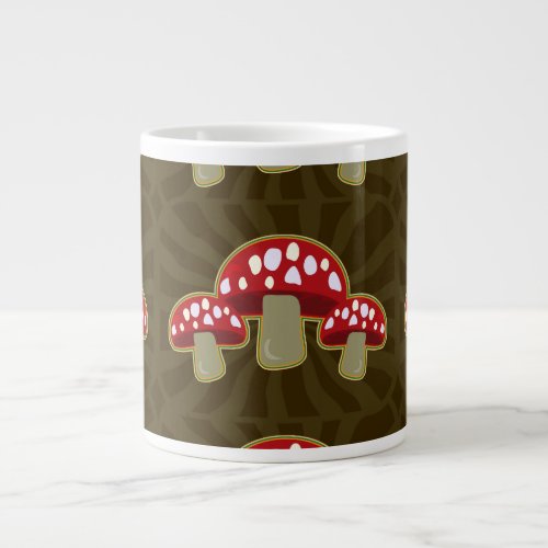 Funky Fungi 70s Retro Mushroom Fun Giant Coffee Mug