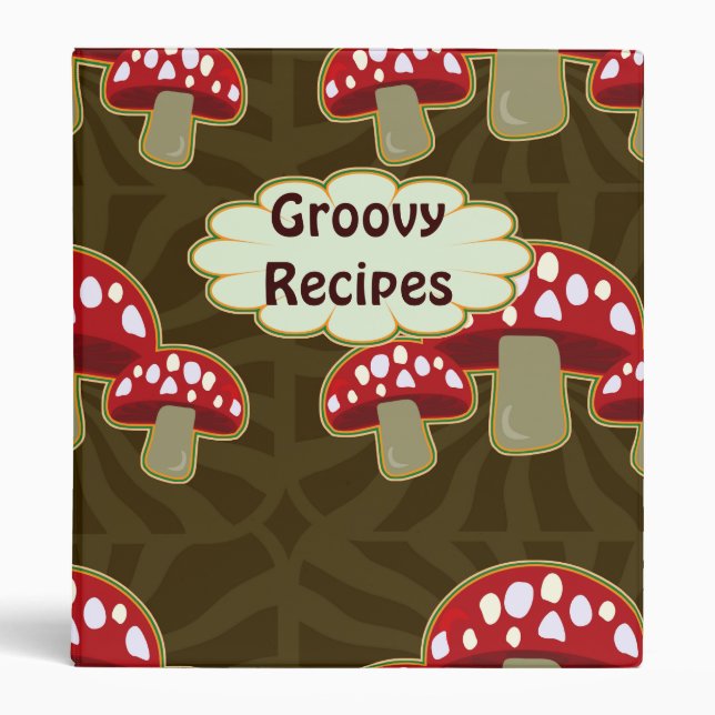 Funky Fungi Mushroom Pattern Binder (Front)