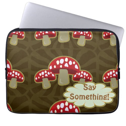 Funky Fungi Mushroom Pattern Laptop Sleeve