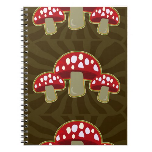Funky Fungi Mushroom Pattern Notebook