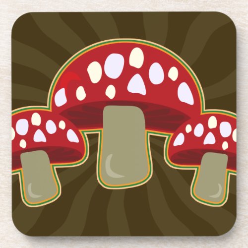 Funky Fungi Mushrooms Drink Coaster