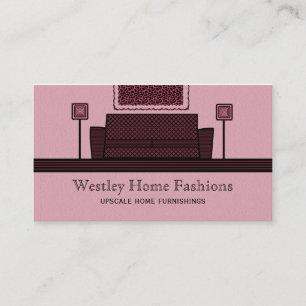 Funky Furniture Business Card, Burgundy Business Card