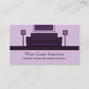 Funky Furniture Business Card, Purple Card