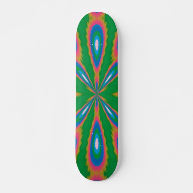 Funky Garden Abstract Art Skateboard Deck (Front)