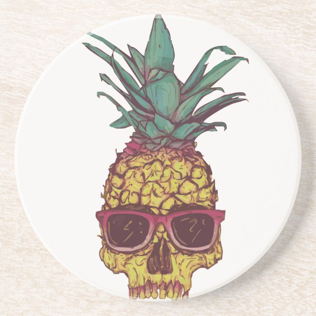 Funky Geek Cool Pineapple Punk Drink Coaster (Front)