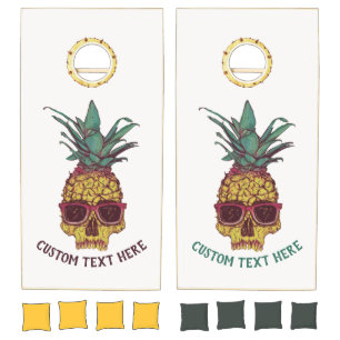 Funky Geek Cool Tropic Pineapple Punk Custom Cornhole Set