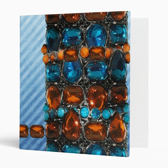 Funky Gem & Jewel Sets notebook 3 Ring Binder (Front/Inside)