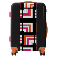 Funky Geometric Bright Orange Pink Trendy Luggage