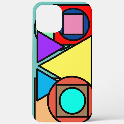 Funky Geometric Color Shapes Pattern iPhone 12 Pro Max Case