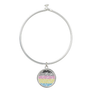 Funky Geometric Mod Abstract Polygender Pride Flag Bangle Bracelet