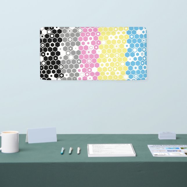 Funky Geometric Mod Abstract Polygender Pride Flag Banner (Tradeshow)