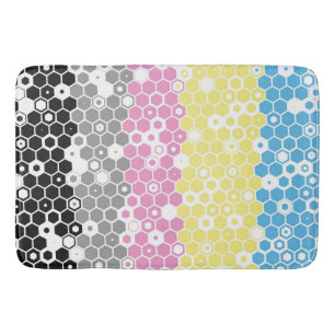 Funky Geometric Mod Abstract Polygender Pride Flag Bath Mat