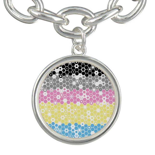 Funky Geometric Mod Abstract Polygender Pride Flag Bracelet (Design)