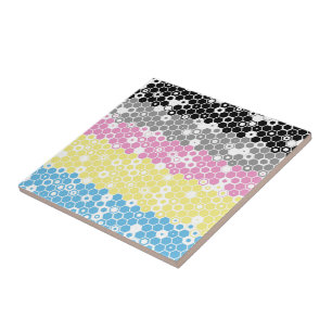 Funky Geometric Mod Abstract Polygender Pride Flag Ceramic Tile