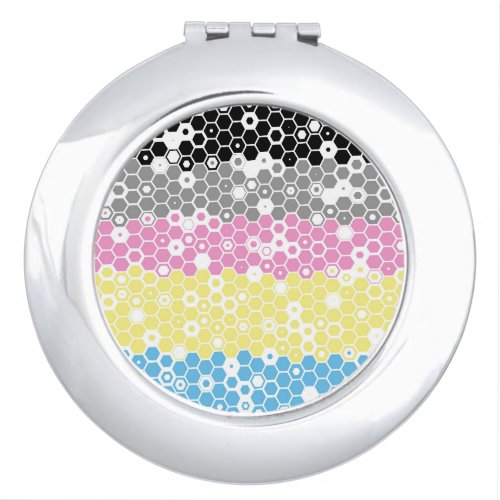 Funky Geometric Mod Abstract Polygender Pride Flag Compact Mirror