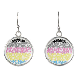 Funky Geometric Mod Abstract Polygender Pride Flag Earrings