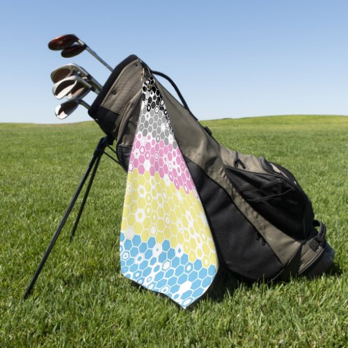 Funky Geometric Mod Abstract Polygender Pride Flag Golf Towel