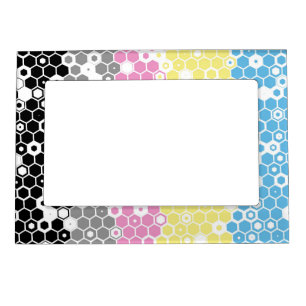 Funky Geometric Mod Abstract Polygender Pride Flag Magnetic Frame