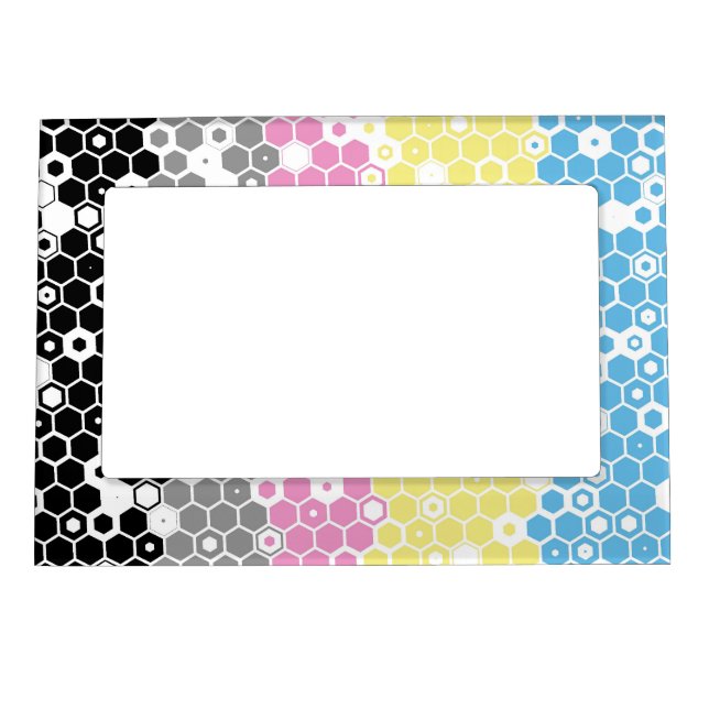 Funky Geometric Mod Abstract Polygender Pride Flag Magnetic Frame (Front)