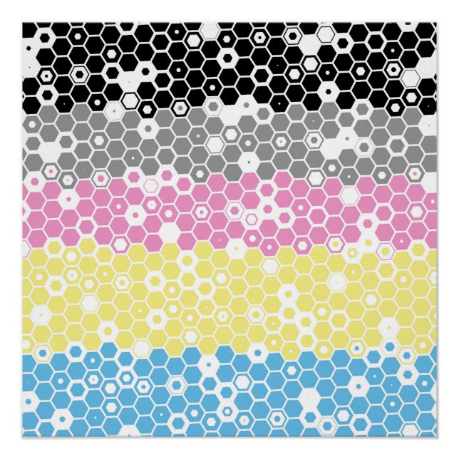 Funky Geometric Mod Abstract Polygender Pride Flag Poster (Front)
