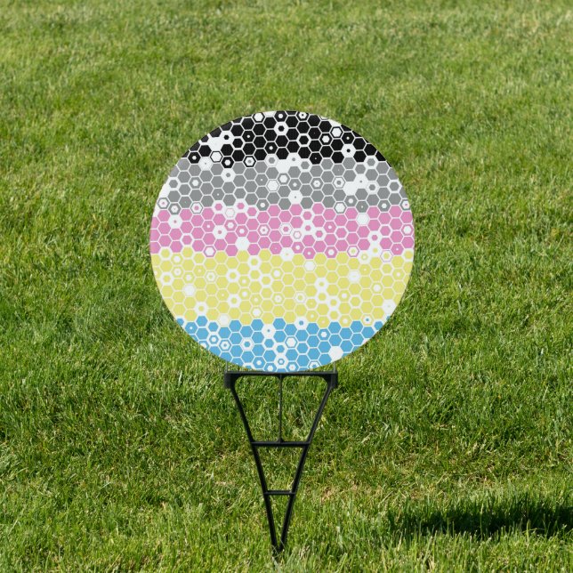 Funky Geometric Mod Abstract Polygender Pride Flag Sign (Insitu)
