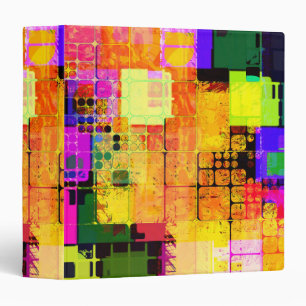 Funky Geometric Multicolored Design Binder