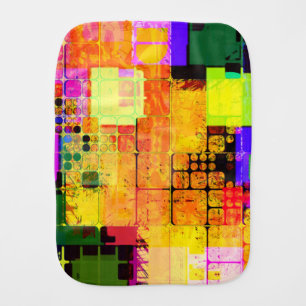 Funky Geometric Multicolored Design Burp Cloth
