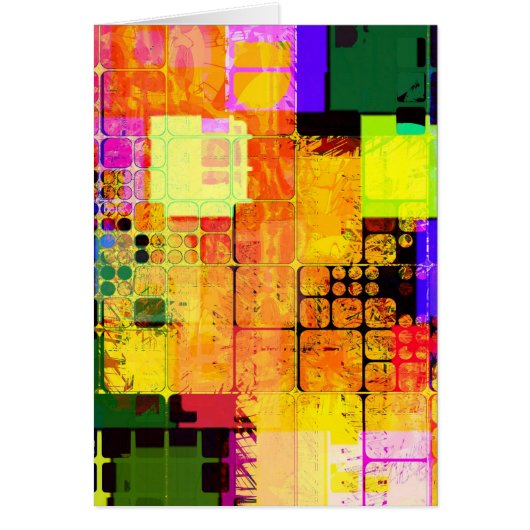 Funky Geometric Multicolored Design Cards (Front)
