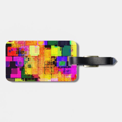 Funky Geometric Multicolored Design Luggage Tag