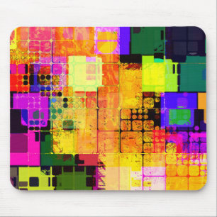 Funky Geometric Multicolored Design Mouse Pad