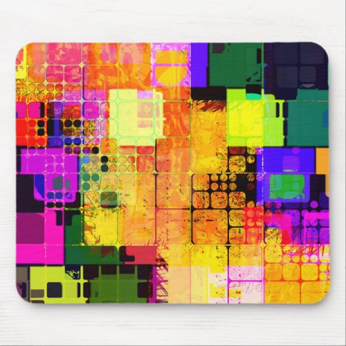 Funky Geometric Multicolored Design Mouse Pad