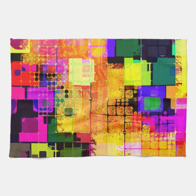 Funky Geometric Multicolored Design Towel (Horizontal)