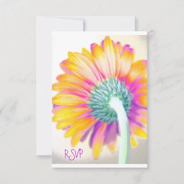 Funky Gerbera RSVP Card (Front)