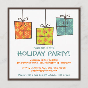 Funky Gifts Retro Holiday Grab Bag Party Invite