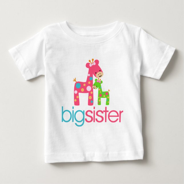 Funky Giraffe Big Sister Tshirt (Front)