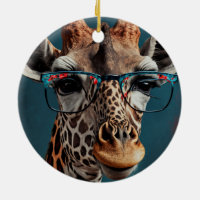 Funky Giraffe Hipster Funny Animal Portraits Coffee Mug