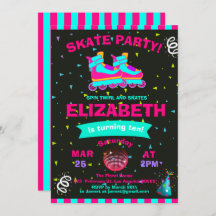Funky Girl Roller Skate Chalkboard Birthday Party