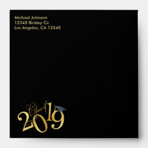 Funky Gold Class of 2019 Graduation Envelope
